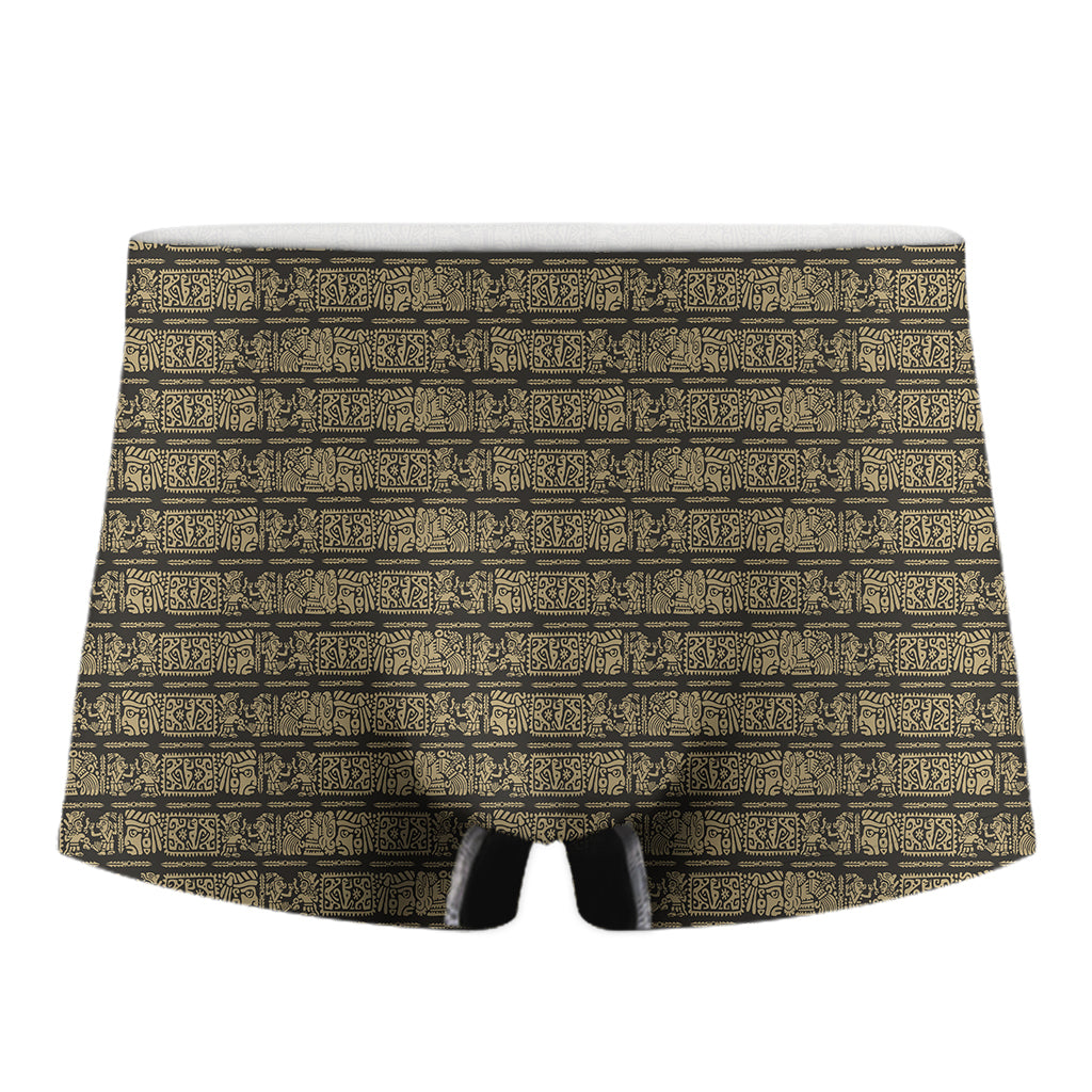 Ancient Maya Pattern Print Men's Boxer Briefs