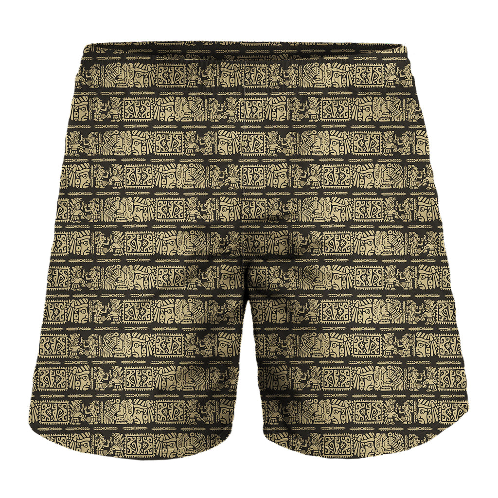 Ancient Maya Pattern Print Men's Shorts