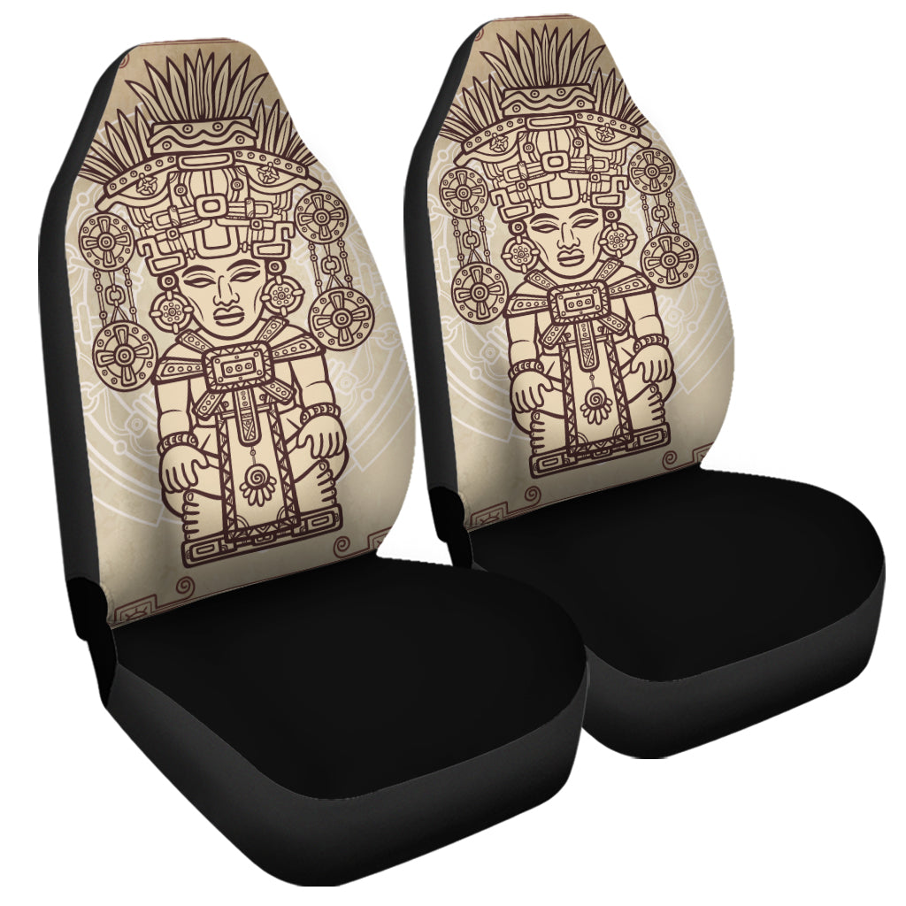 Ancient Mayan Statue Print Universal Fit Car Seat Covers