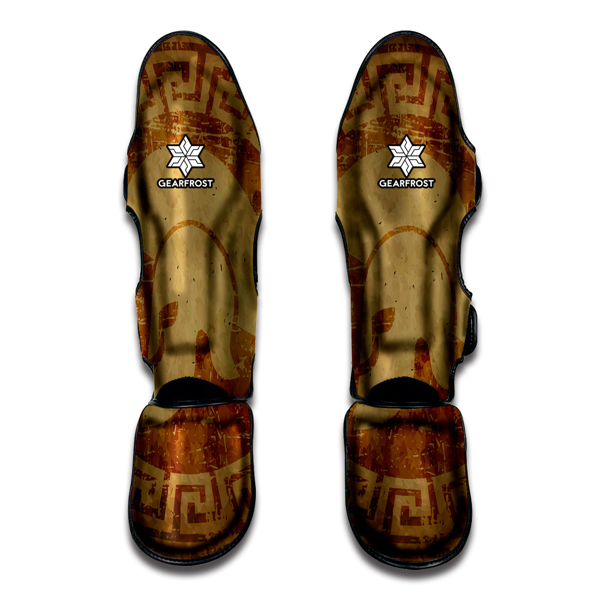 Ancient Spartan Helmet Print Muay Thai Shin Guards