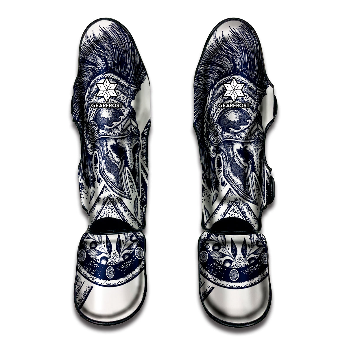 Ancient Spartan Print Muay Thai Shin Guards