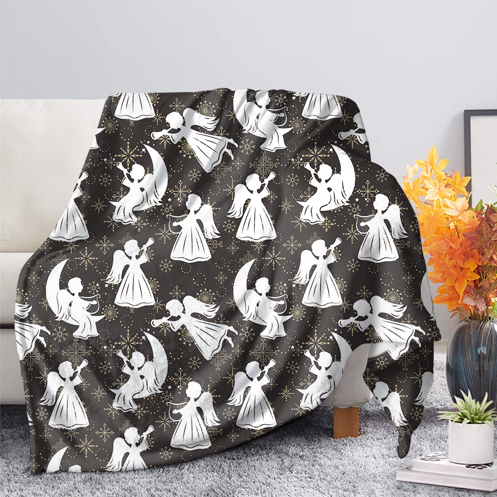 Angel And Snowflake Pattern Print Blanket