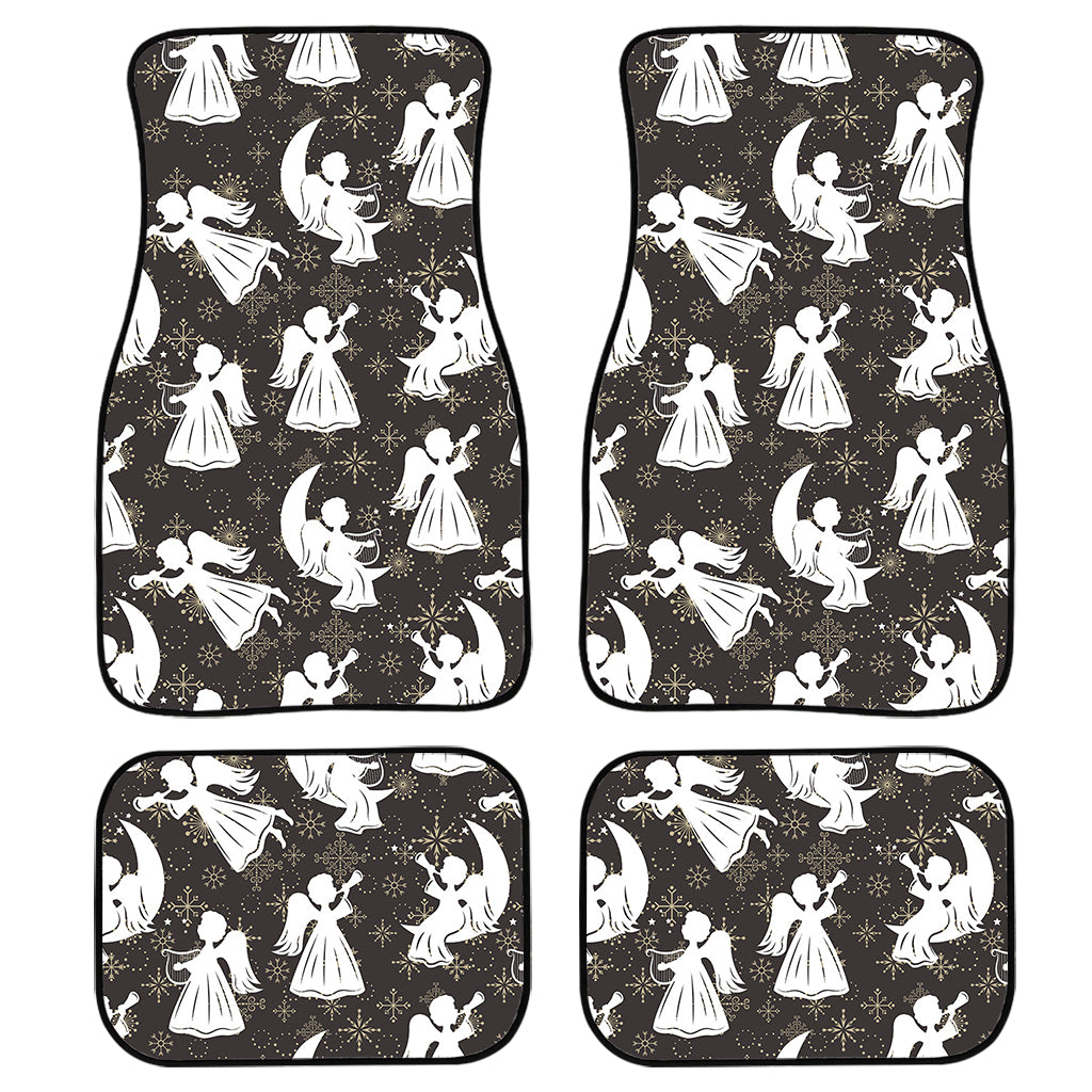 Angel And Snowflake Pattern Print Front and Back Car Floor Mats