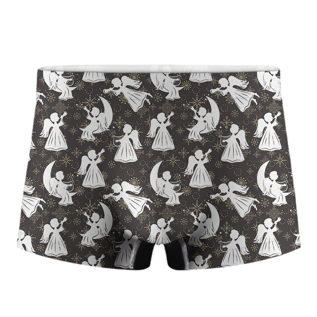 Angel And Snowflake Pattern Print Men's Boxer Briefs