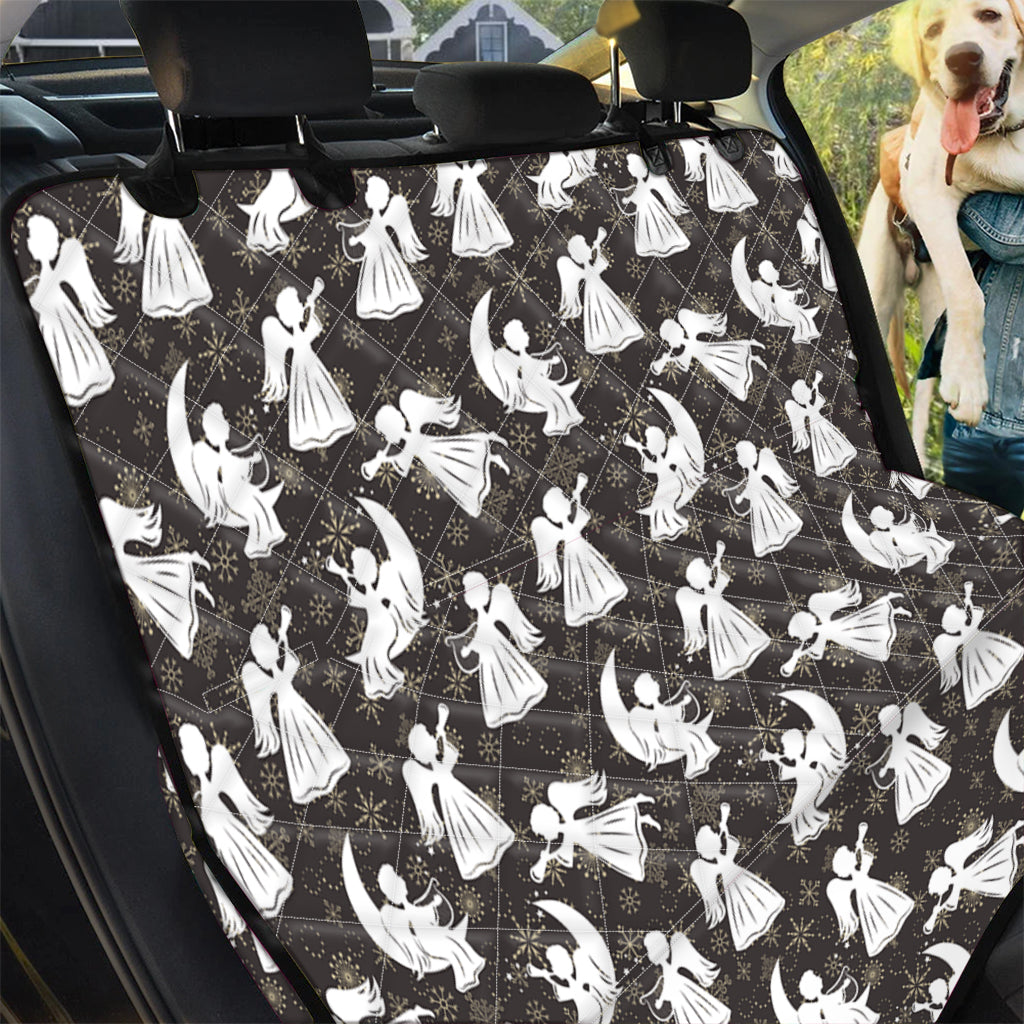 Angel And Snowflake Pattern Print Pet Car Back Seat Cover