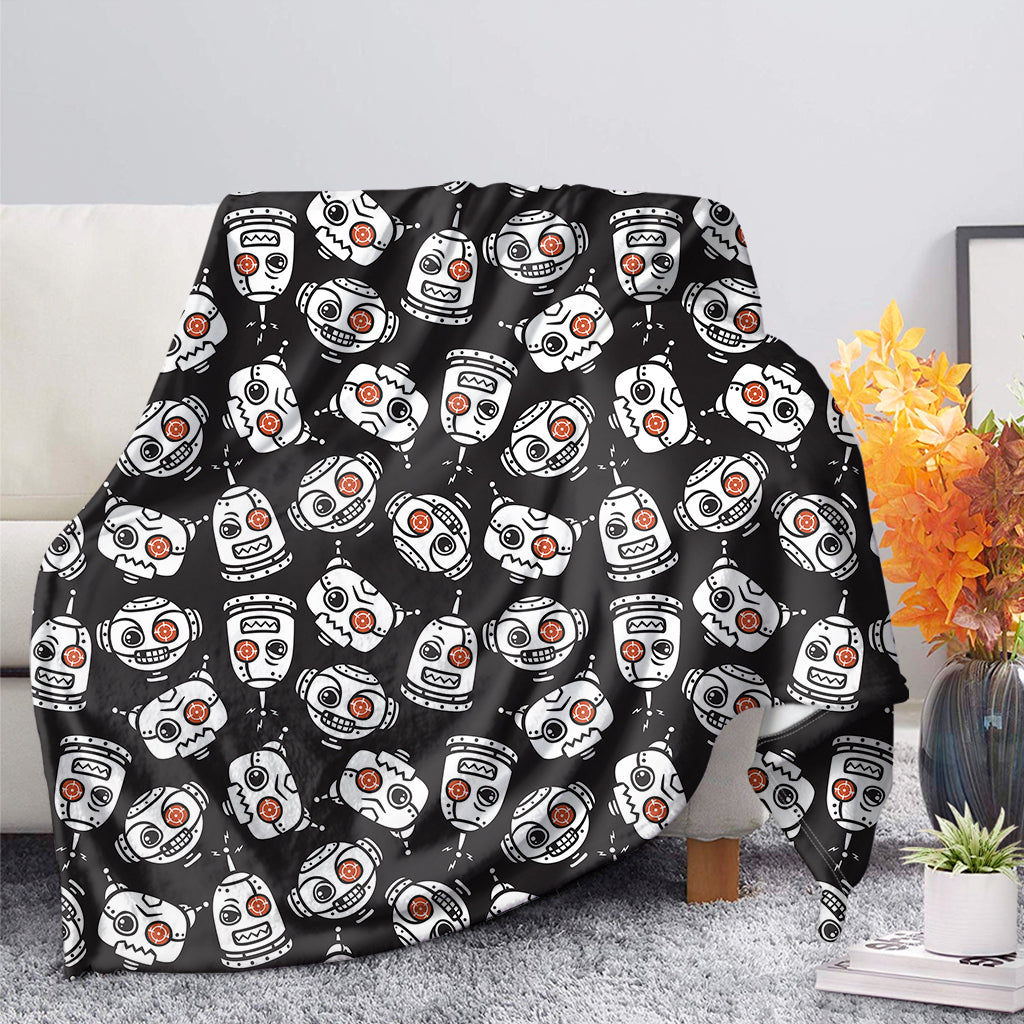 Angry Robot Pattern Print Blanket