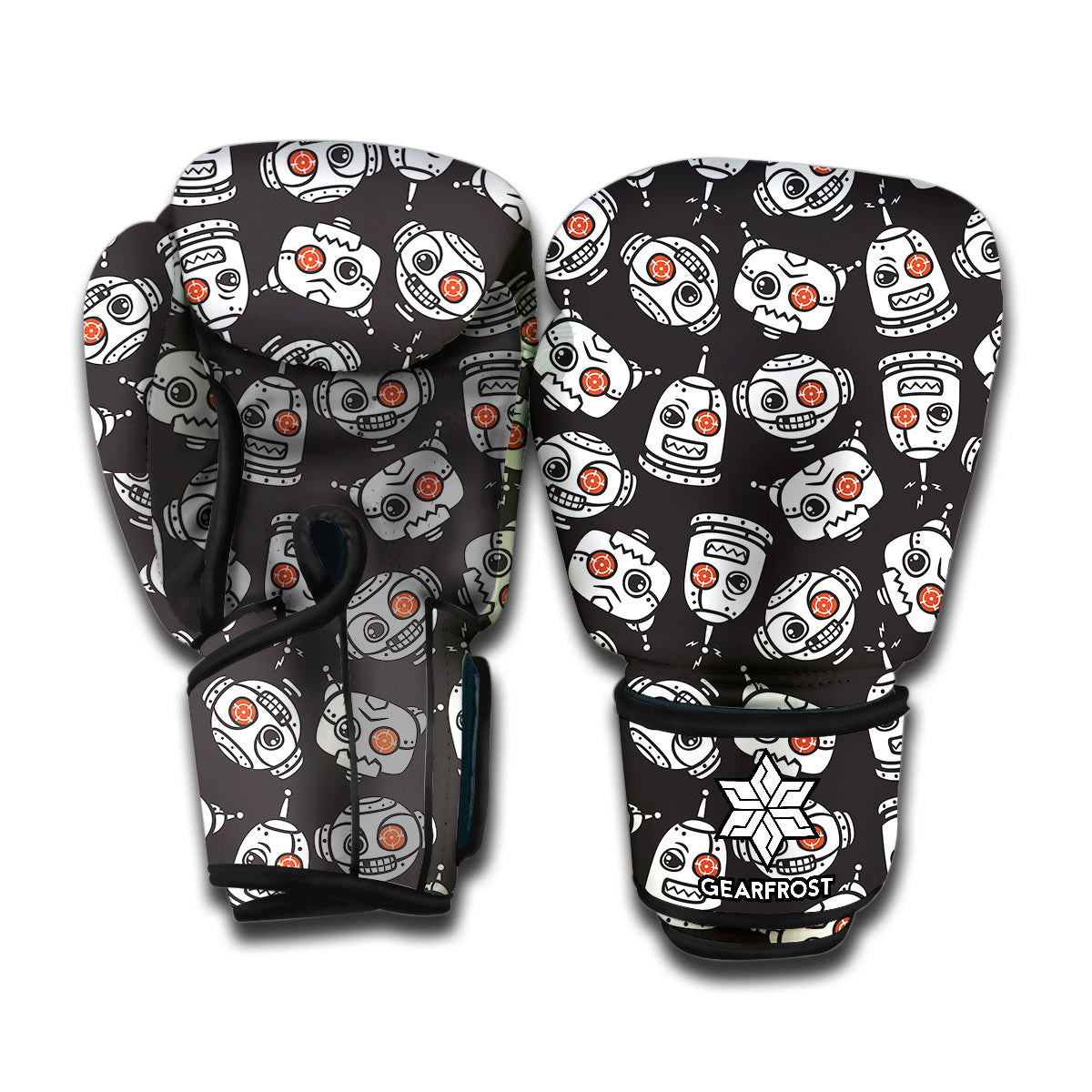 Angry Robot Pattern Print Boxing Gloves