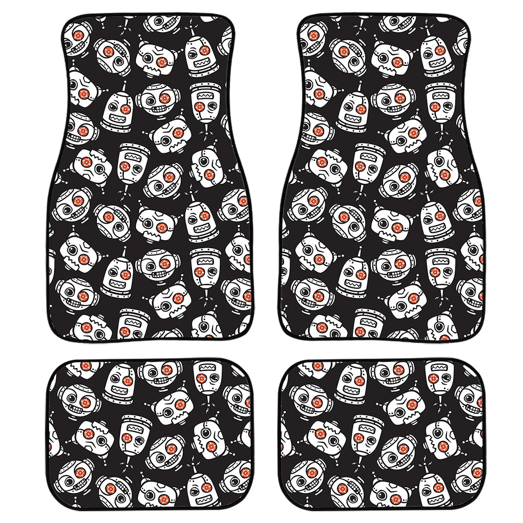 Angry Robot Pattern Print Front and Back Car Floor Mats