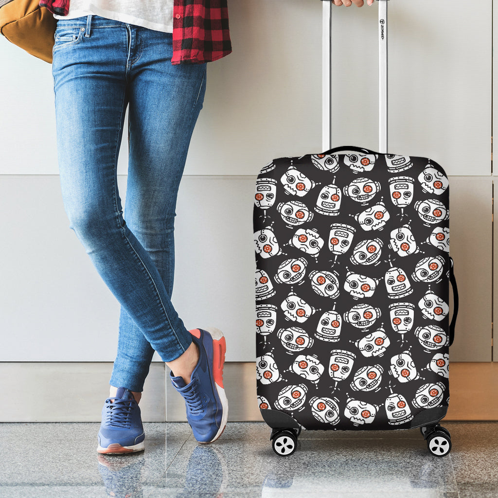 Angry Robot Pattern Print Luggage Cover