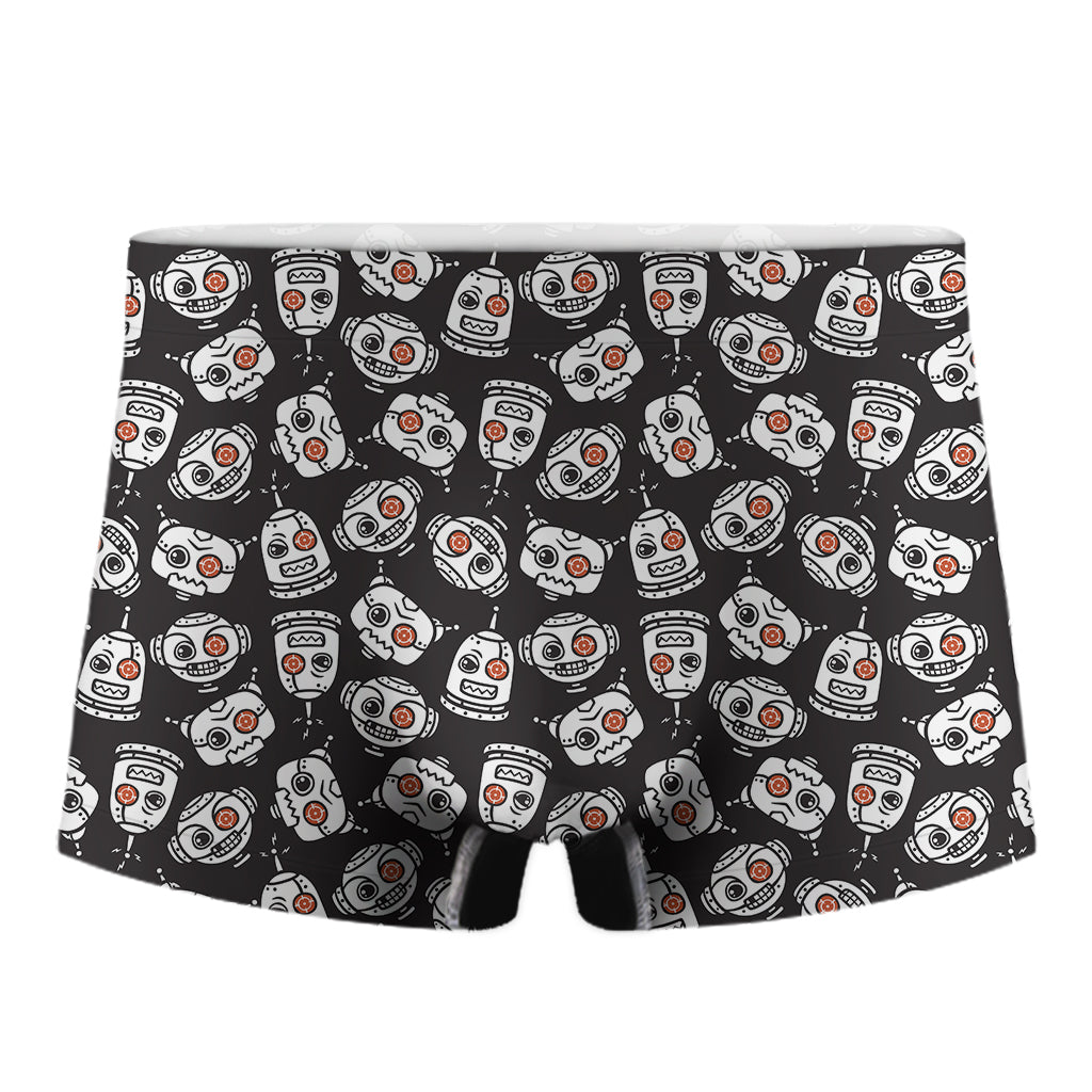 Angry Robot Pattern Print Men's Boxer Briefs