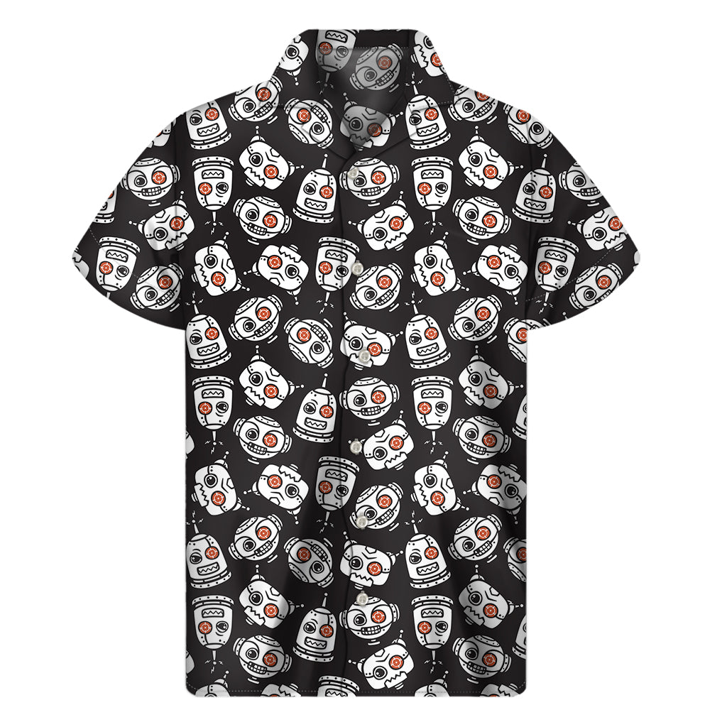 Angry Robot Pattern Print Men's Short Sleeve Shirt