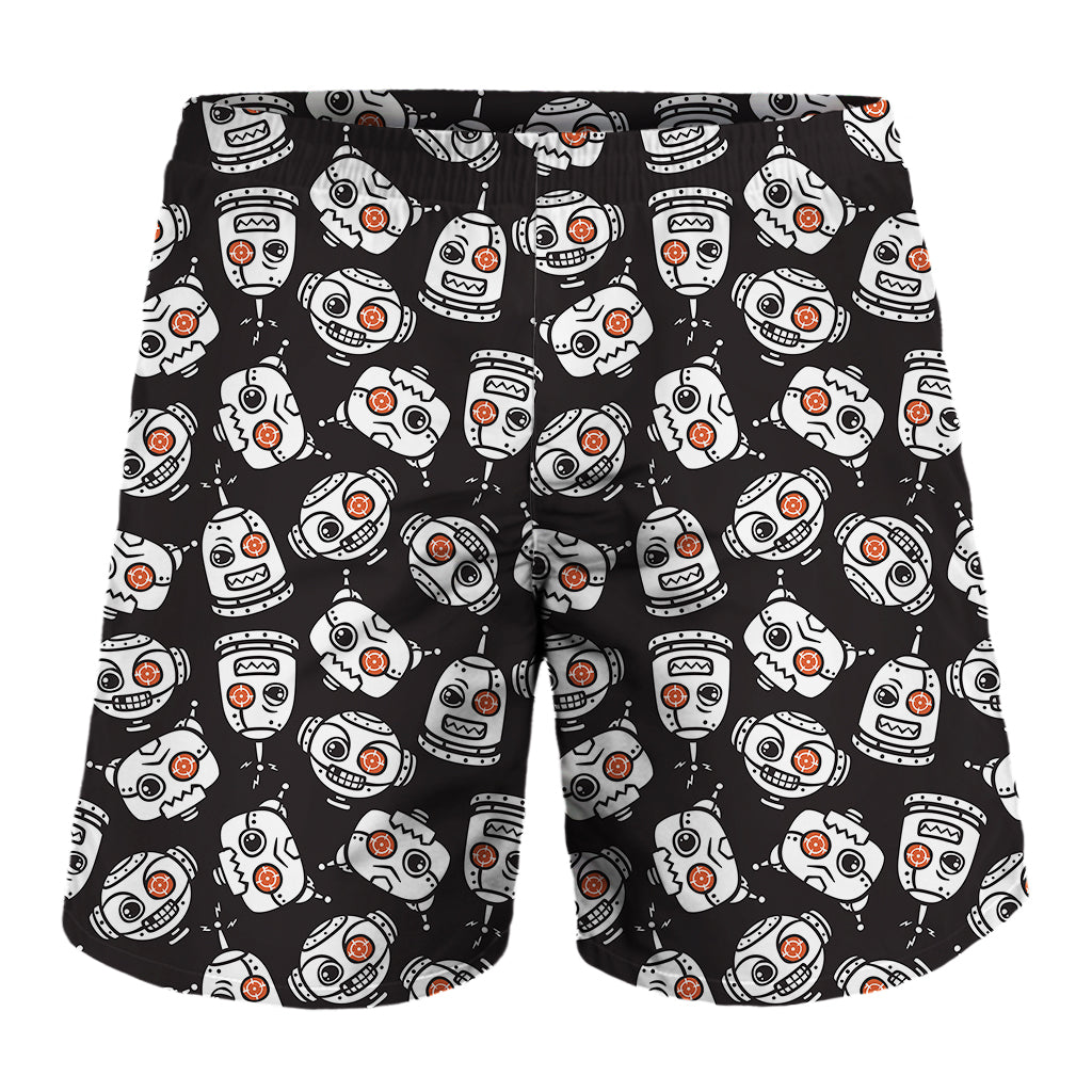 Angry Robot Pattern Print Men's Shorts