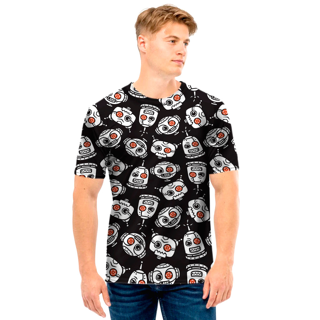 Angry Robot Pattern Print Men's T-Shirt