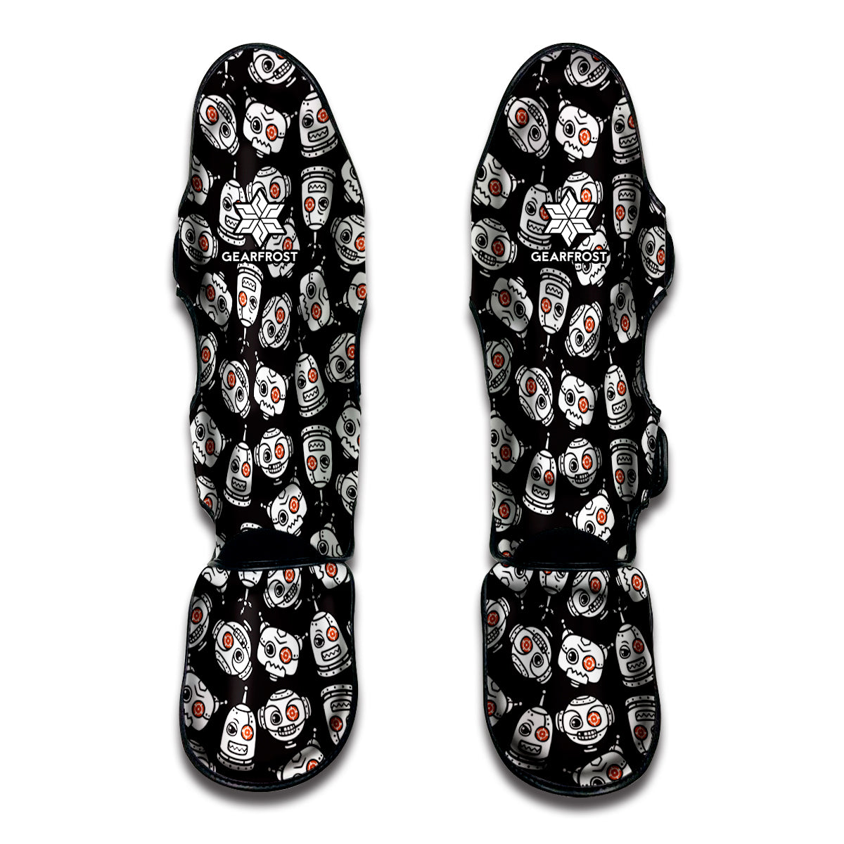 Angry Robot Pattern Print Muay Thai Shin Guards