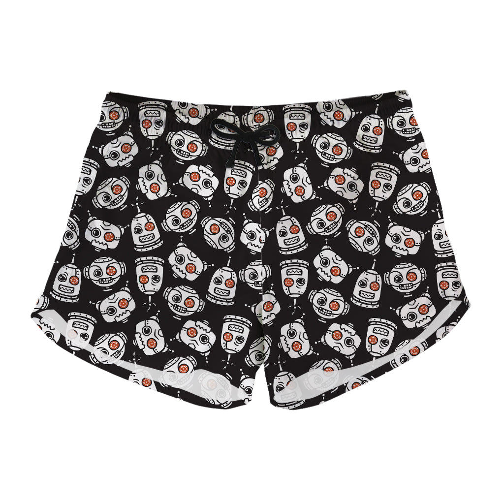 Angry Robot Pattern Print Women's Shorts