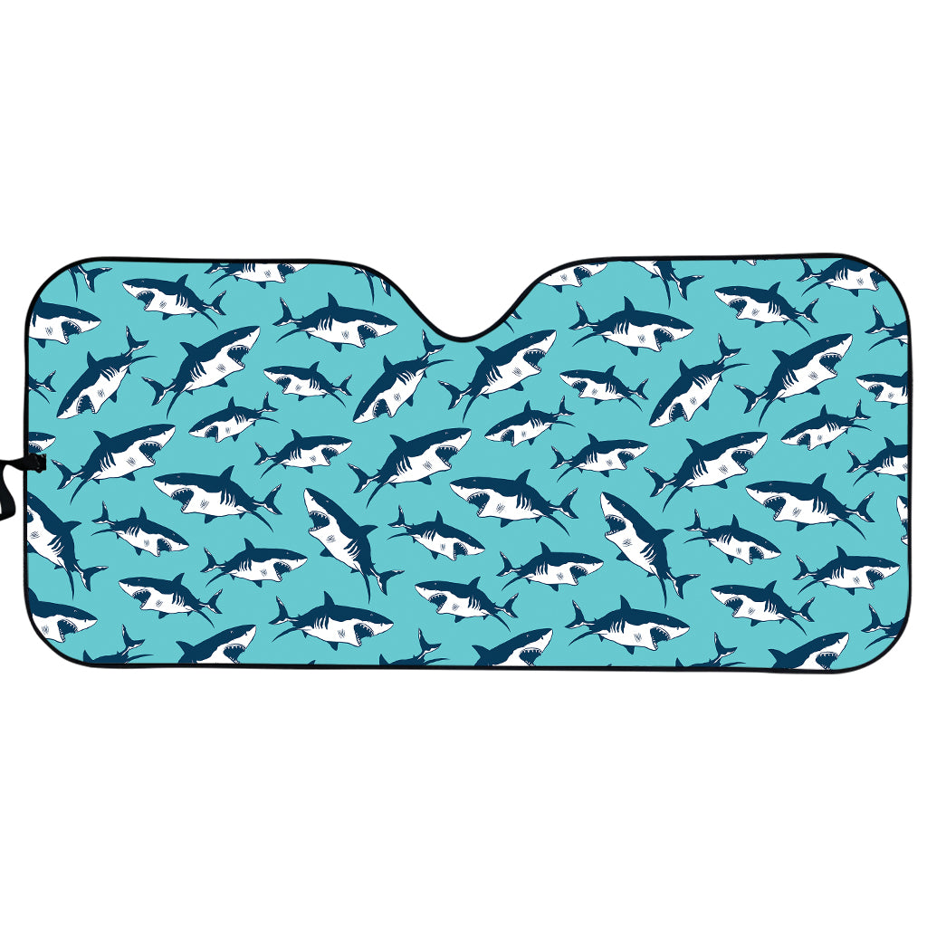 Angry Shark Pattern Print Car Sun Shade