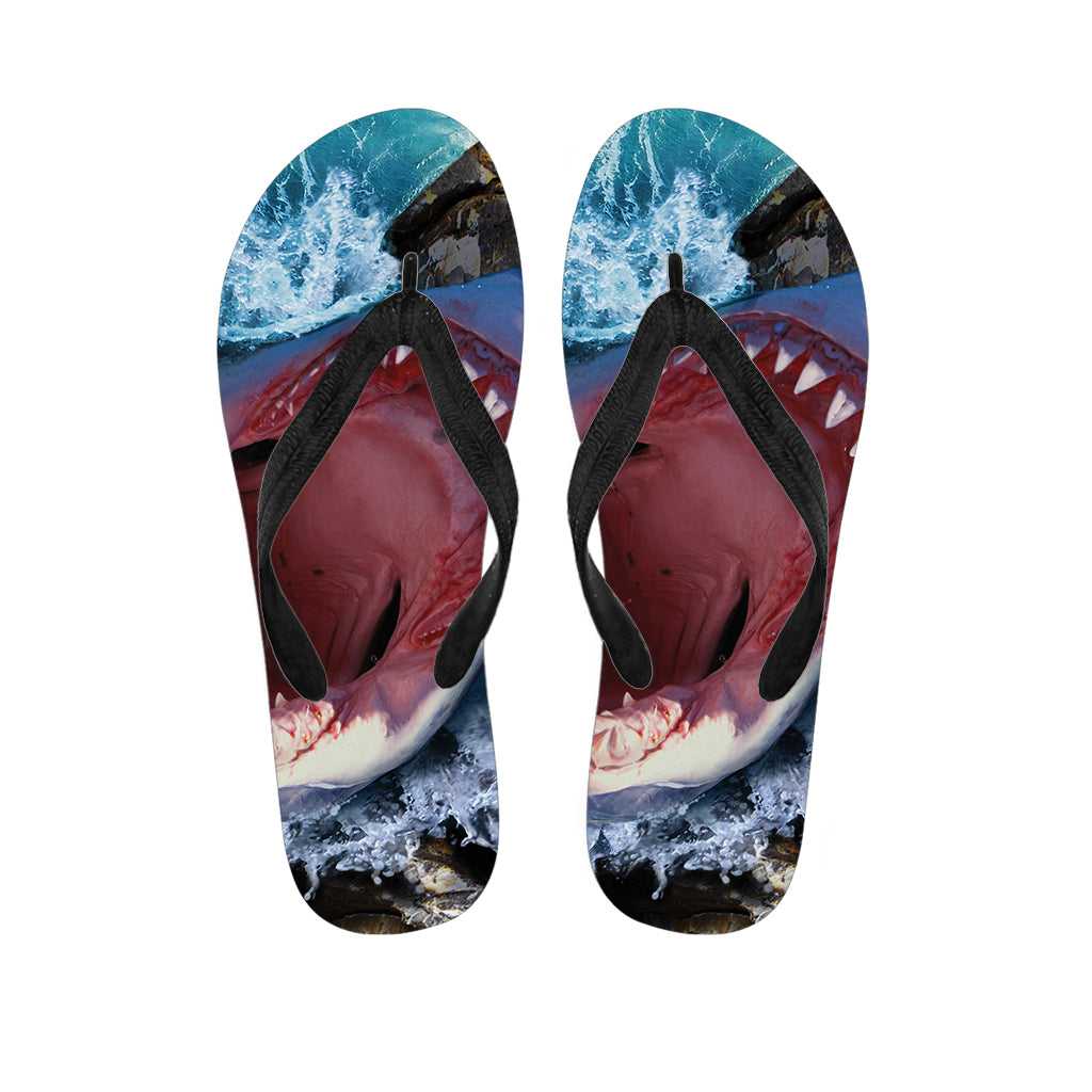 Angry Shark Print Flip Flops