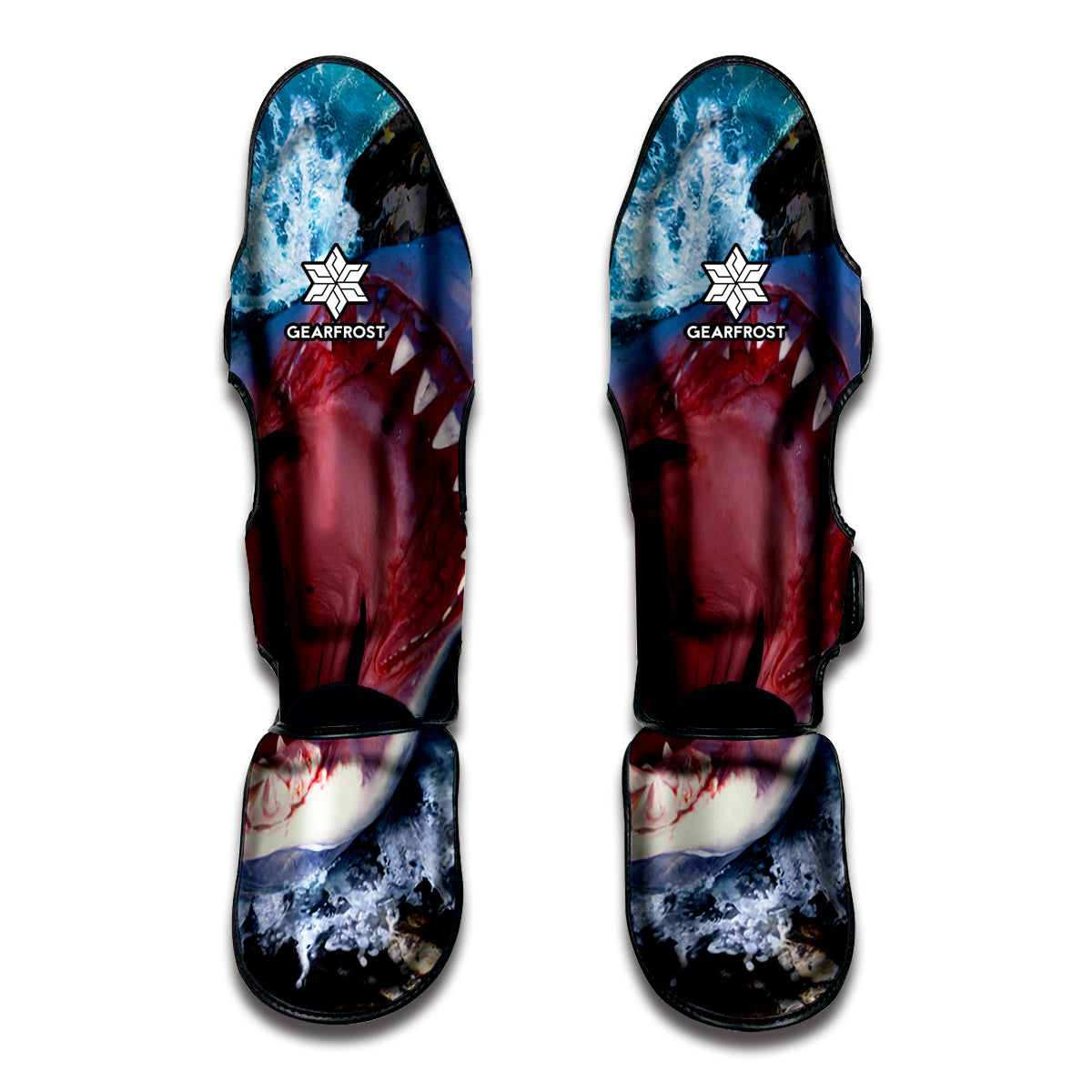 Angry Shark Print Muay Thai Shin Guards