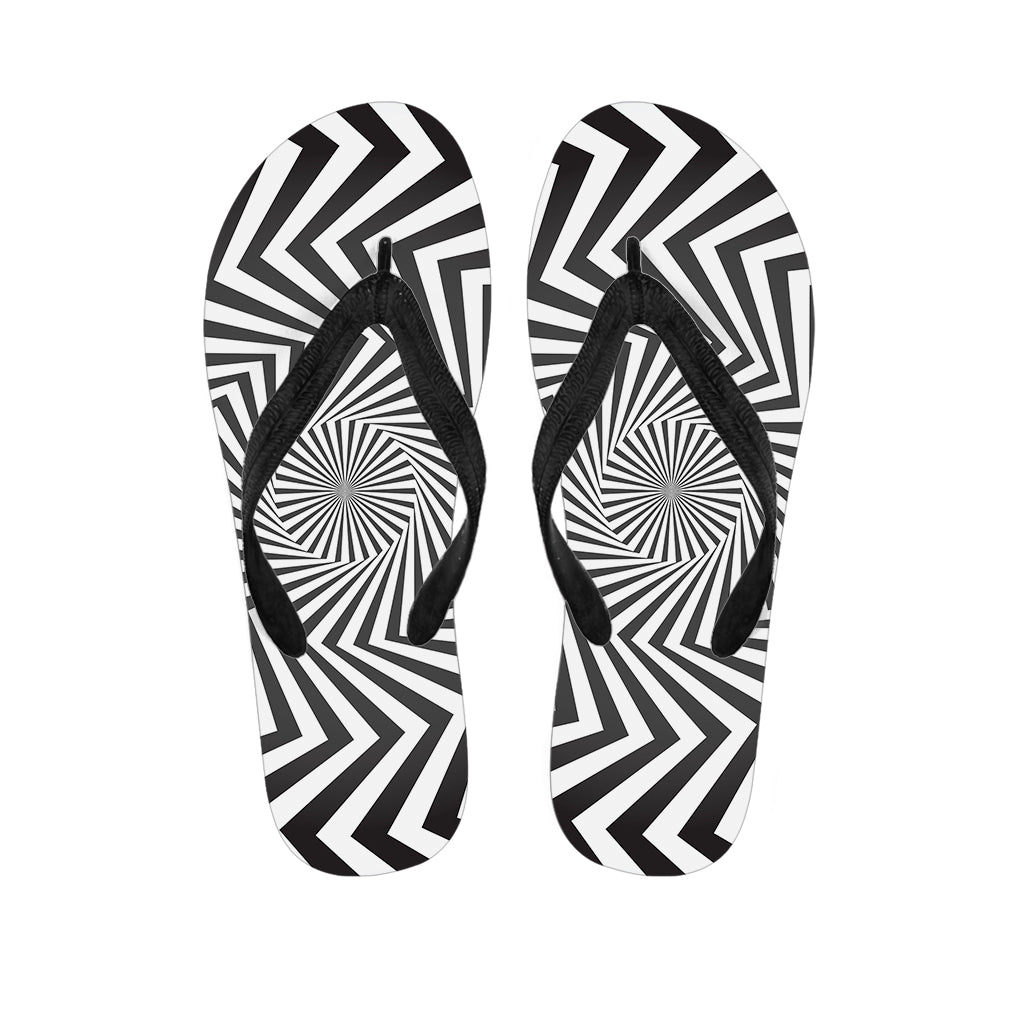 Angular Swirl Motion Illusion Print Flip Flops