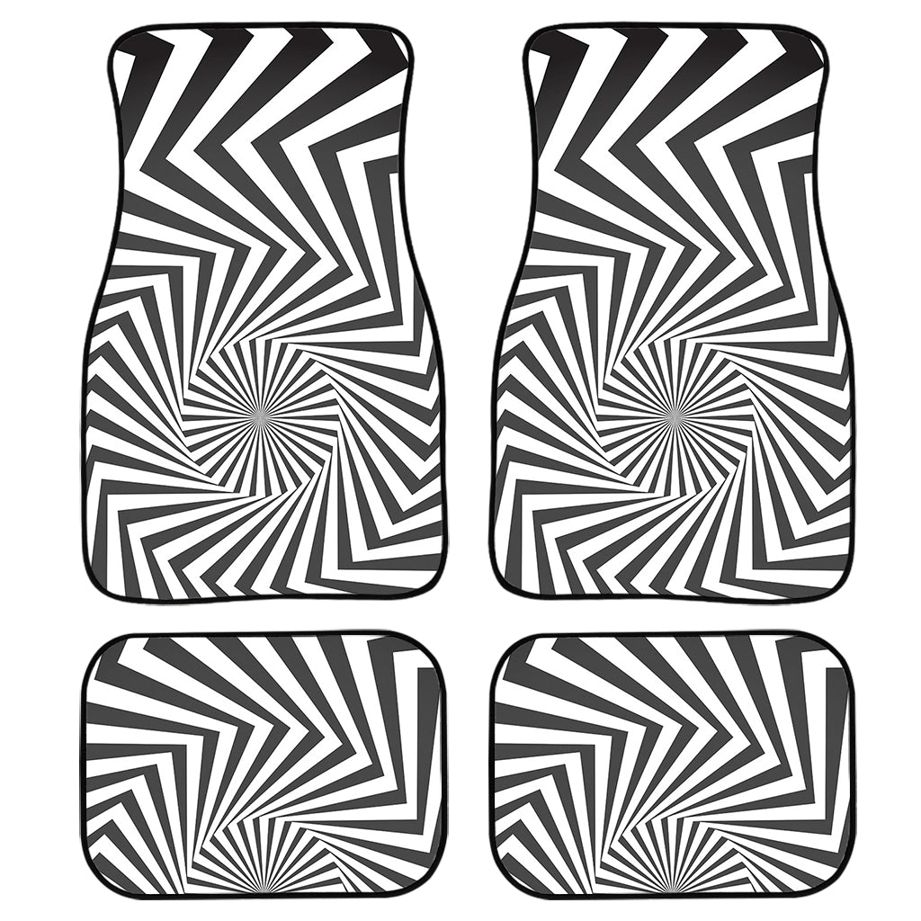 Angular Swirl Motion Illusion Print Front and Back Car Floor Mats