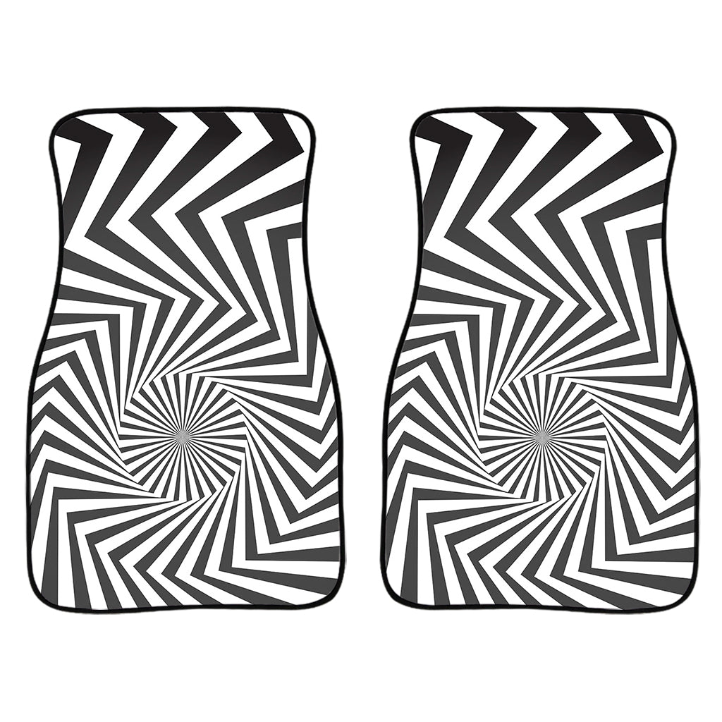 Angular Swirl Motion Illusion Print Front Car Floor Mats