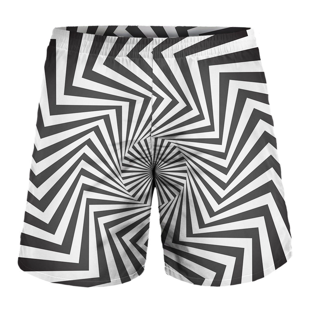 Angular Swirl Motion Illusion Print Men's Shorts