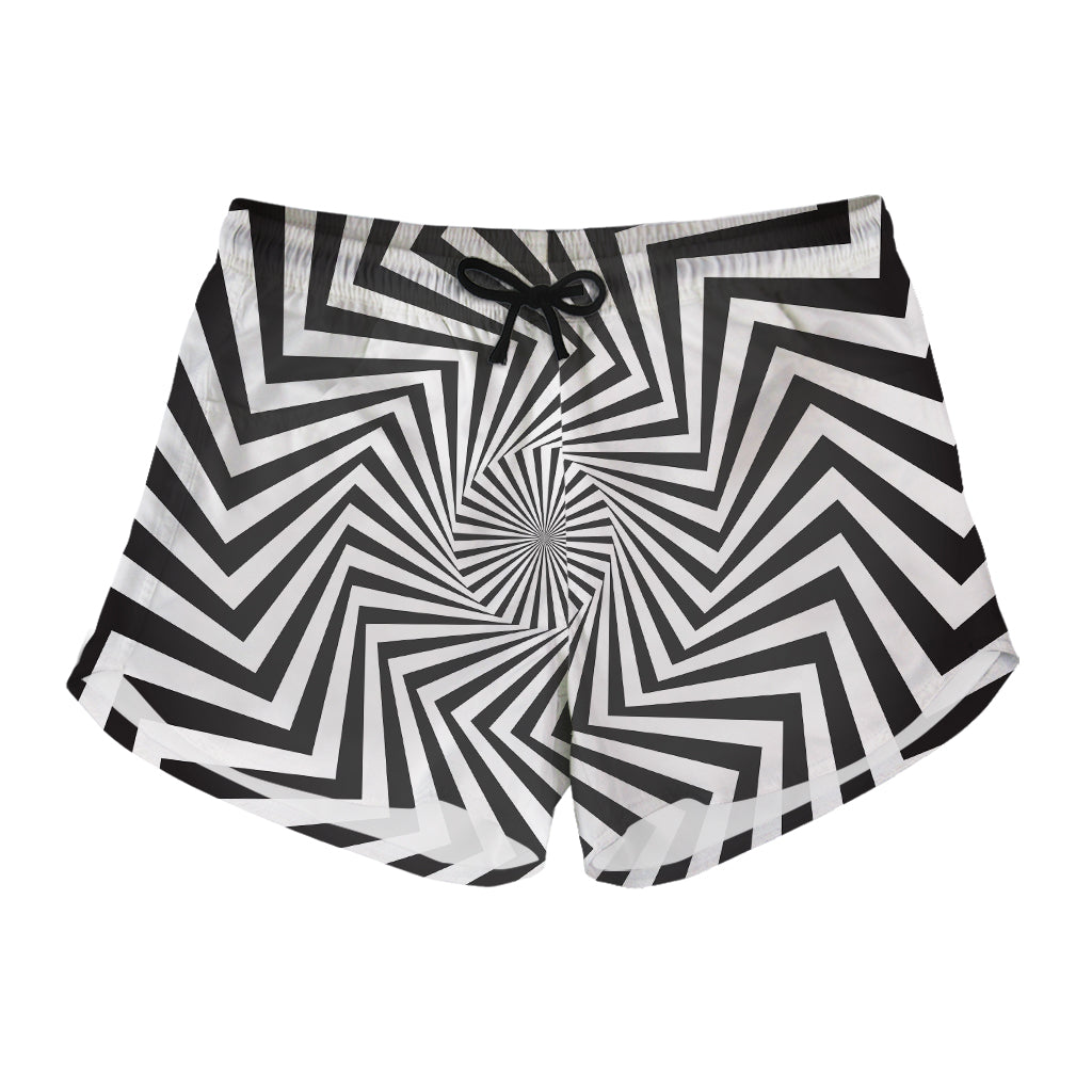 Angular Swirl Motion Illusion Print Women's Shorts