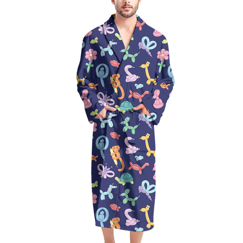 Animal Balloon Pattern Print Men's Bathrobe