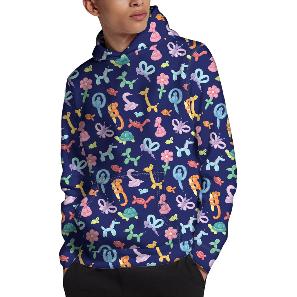 Animal Balloon Pattern Print Pullover Hoodie