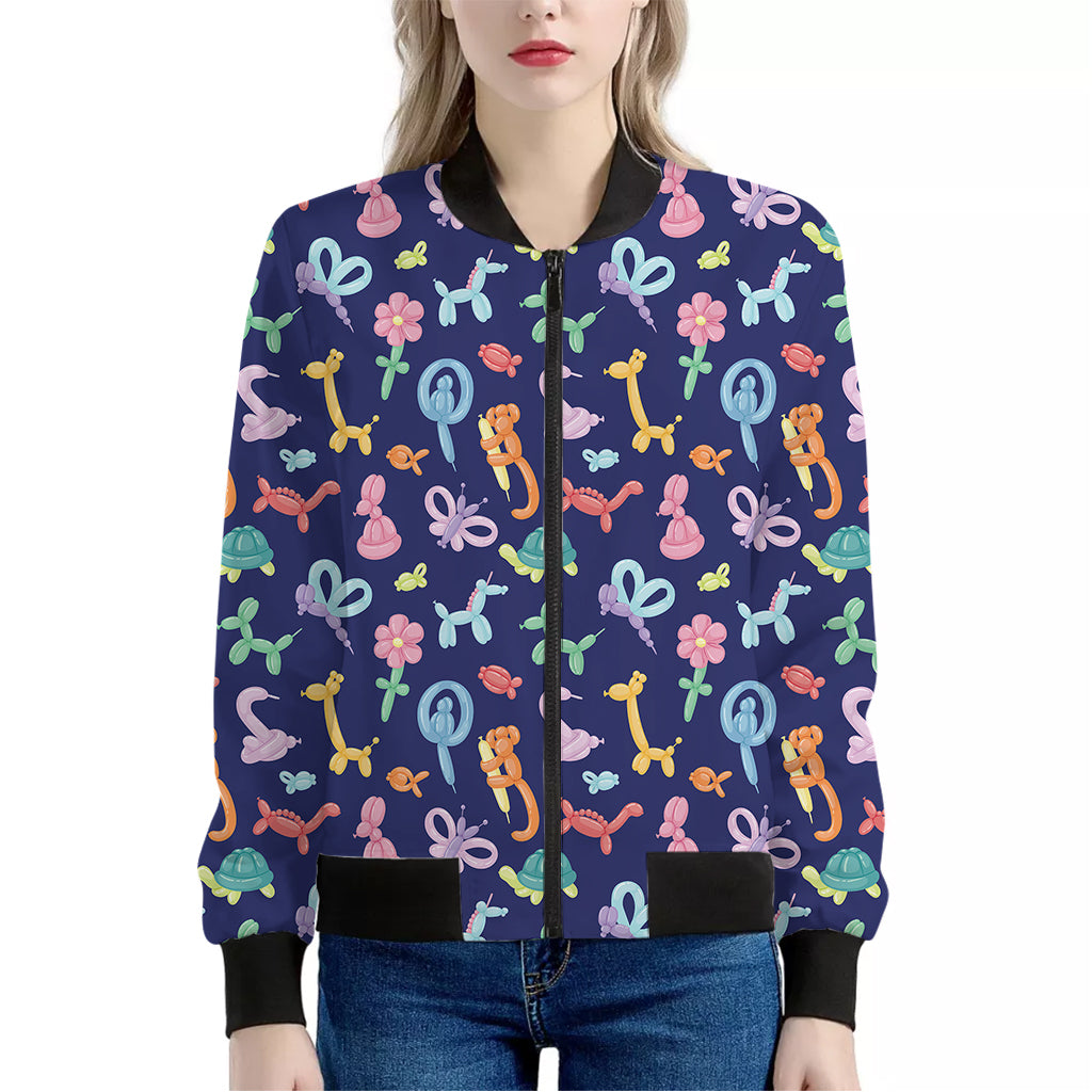 Animal Balloon Pattern Print Women's Bomber Jacket