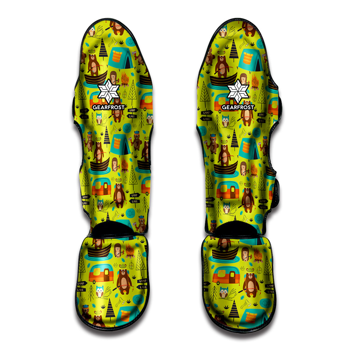 Animal Camping Pattern Print Muay Thai Shin Guards