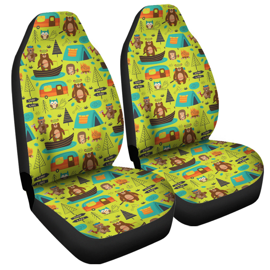 Animal Camping Pattern Print Universal Fit Car Seat Covers