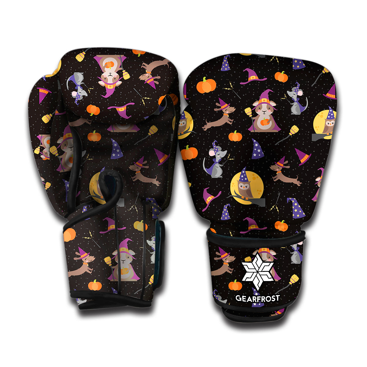 Animal Wizard Pattern Print Boxing Gloves