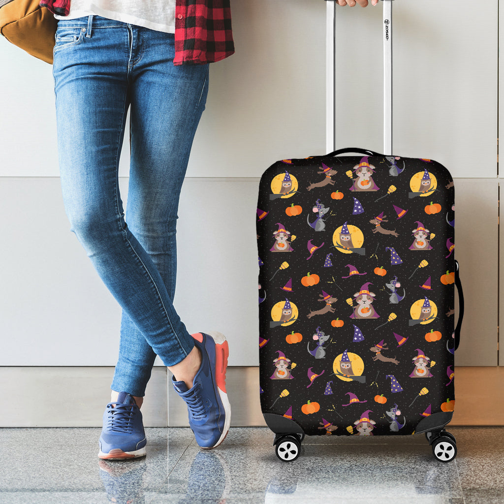 Animal Wizard Pattern Print Luggage Cover