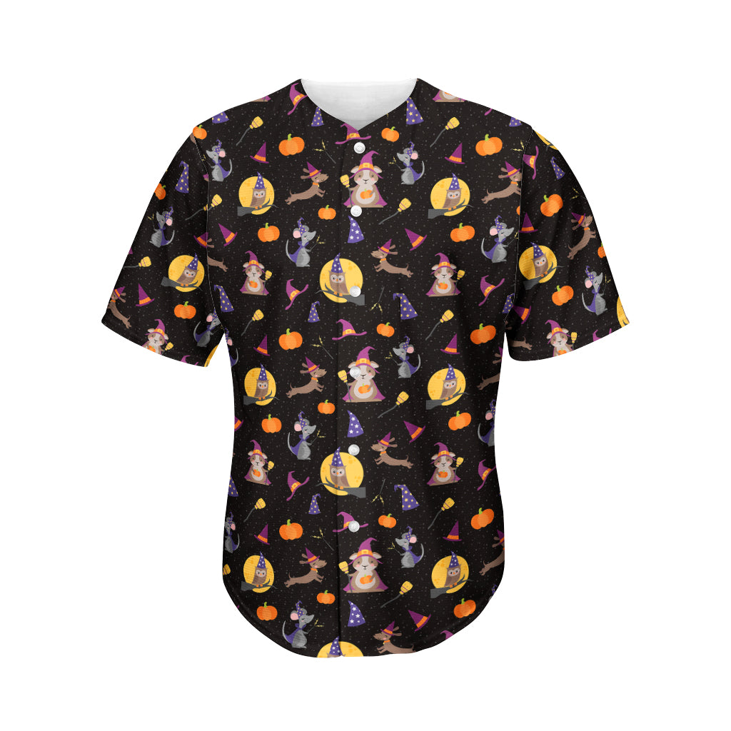 Animal Wizard Pattern Print Men's Baseball Jersey