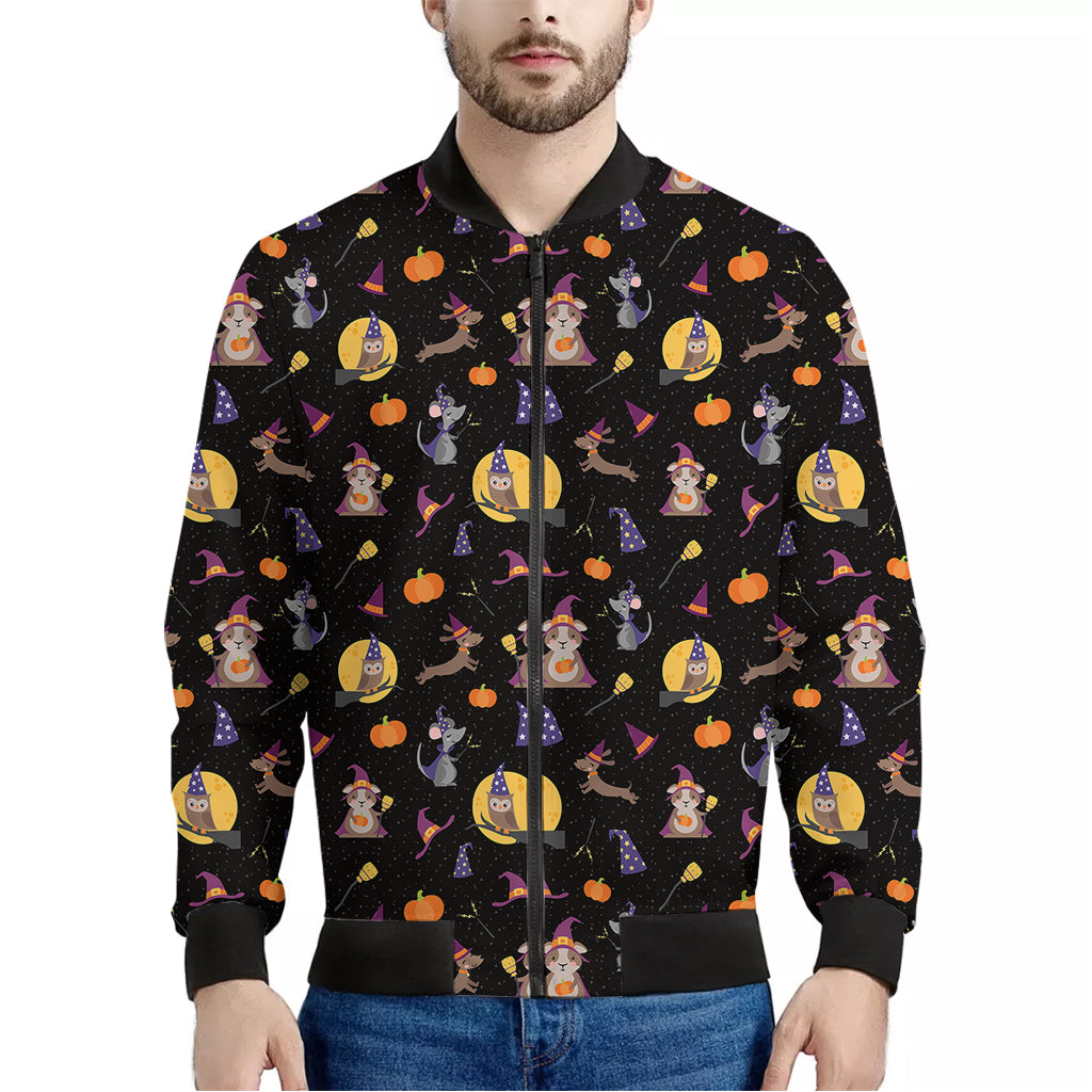 Animal Wizard Pattern Print Men's Bomber Jacket