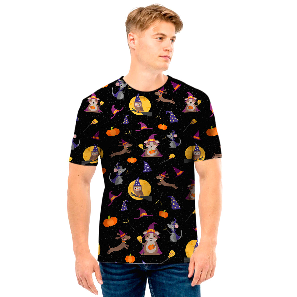 Animal Wizard Pattern Print Men's T-Shirt