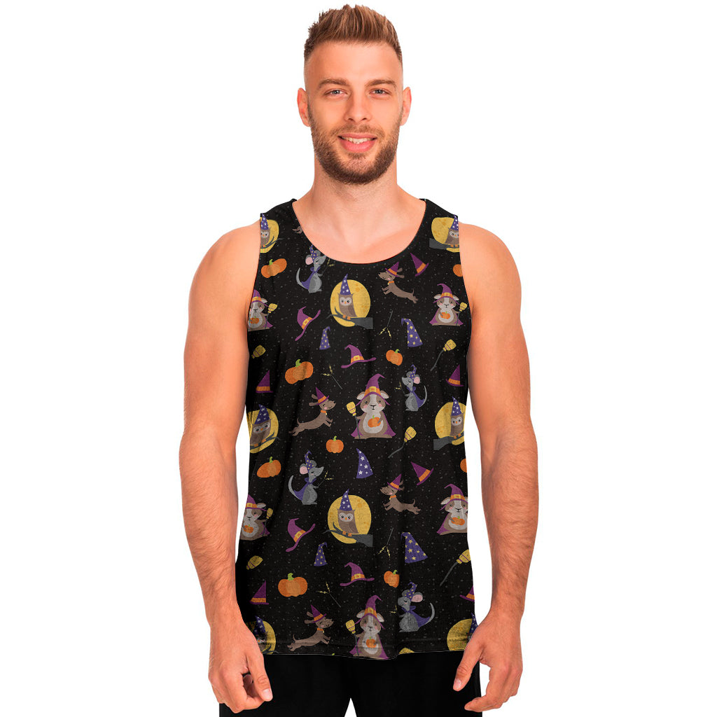 Animal Wizard Pattern Print Men's Tank Top