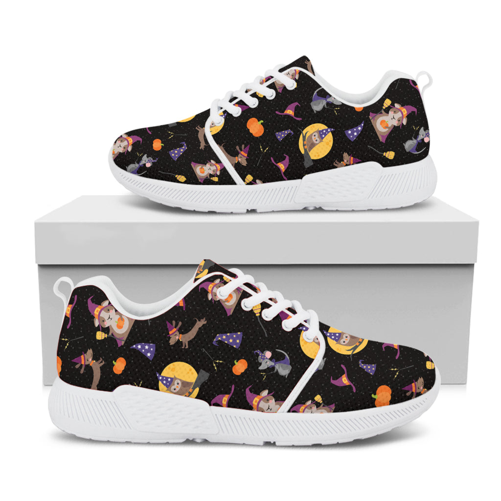 Animal Wizard Pattern Print White Athletic Shoes