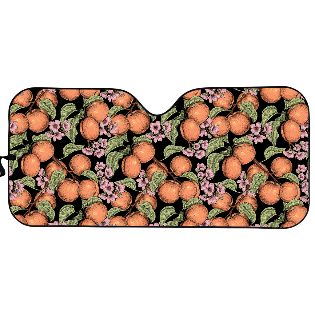 Apricot And Flower Pattern Print Car Sun Shade