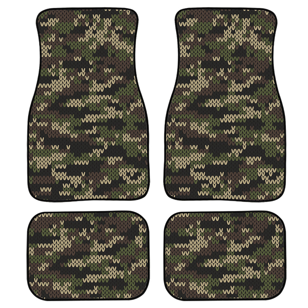 Army Camouflage Knitted Pattern Print Front and Back Car Floor Mats