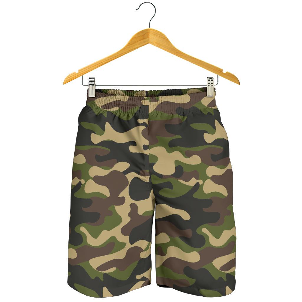 Army Green Camouflage Print Men's Shorts