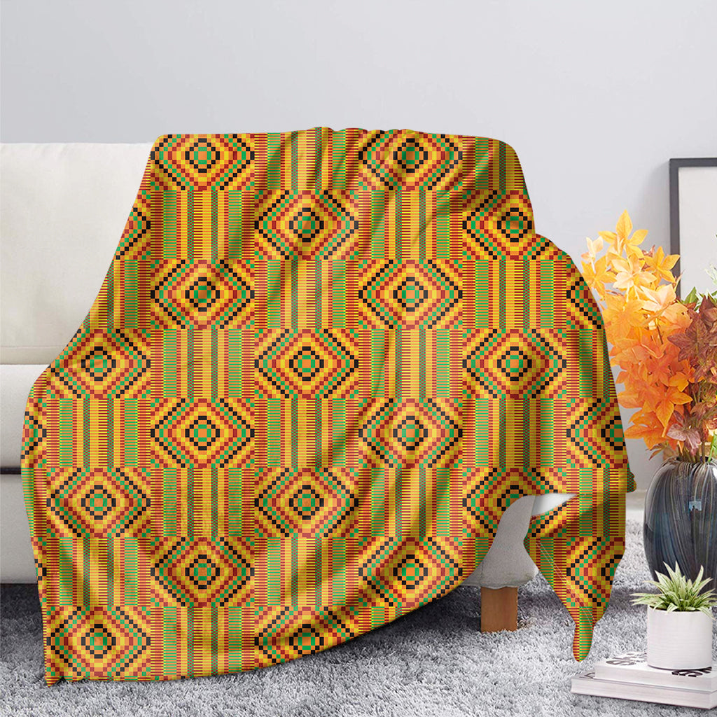 Ashanti Kente Pattern Print Blanket