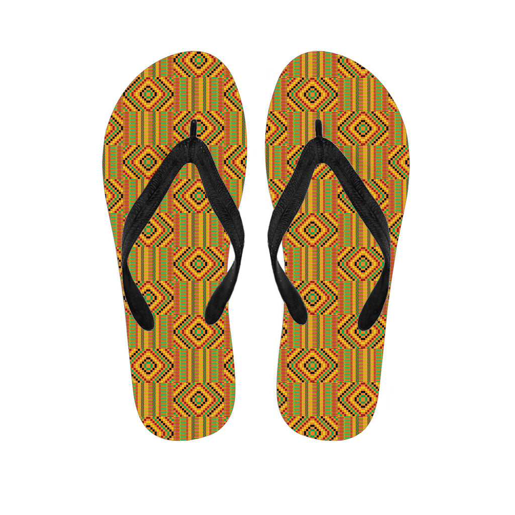 Ashanti Kente Pattern Print Flip Flops