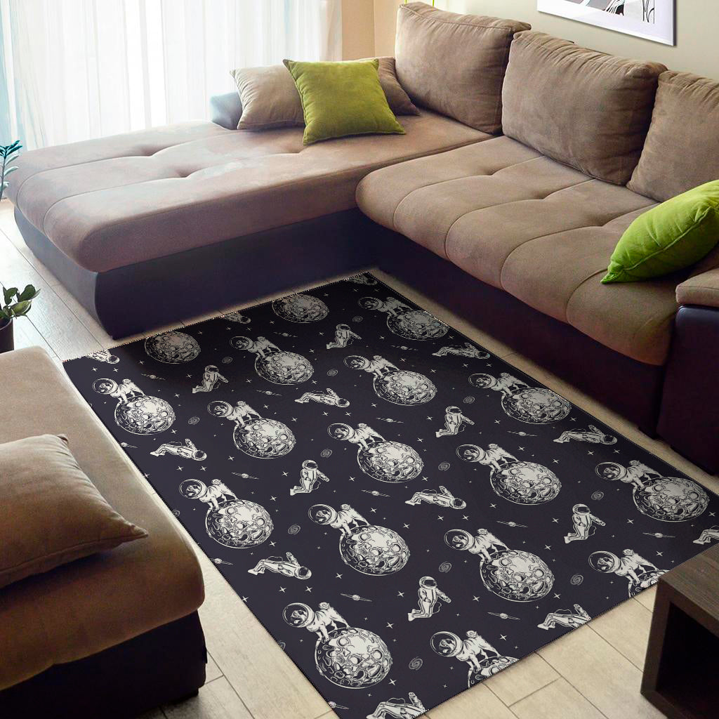 Astronaut Pug In Space Pattern Print Area Rug