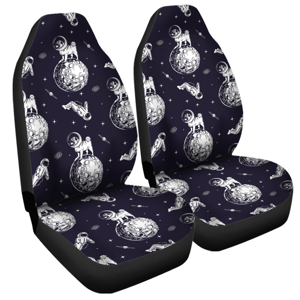 Astronaut Pug In Space Pattern Print Universal Fit Car Seat Covers