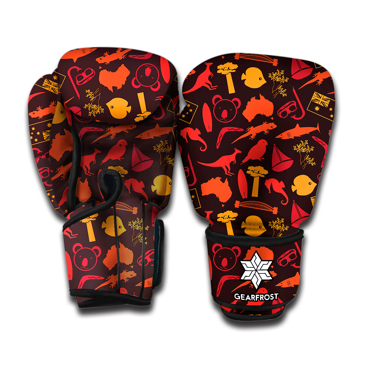 Australia Country Pattern Print Boxing Gloves