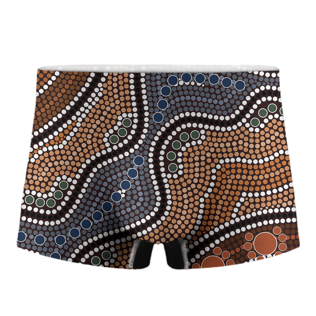 Australia River Aboriginal Dot Print Men's Boxer Briefs