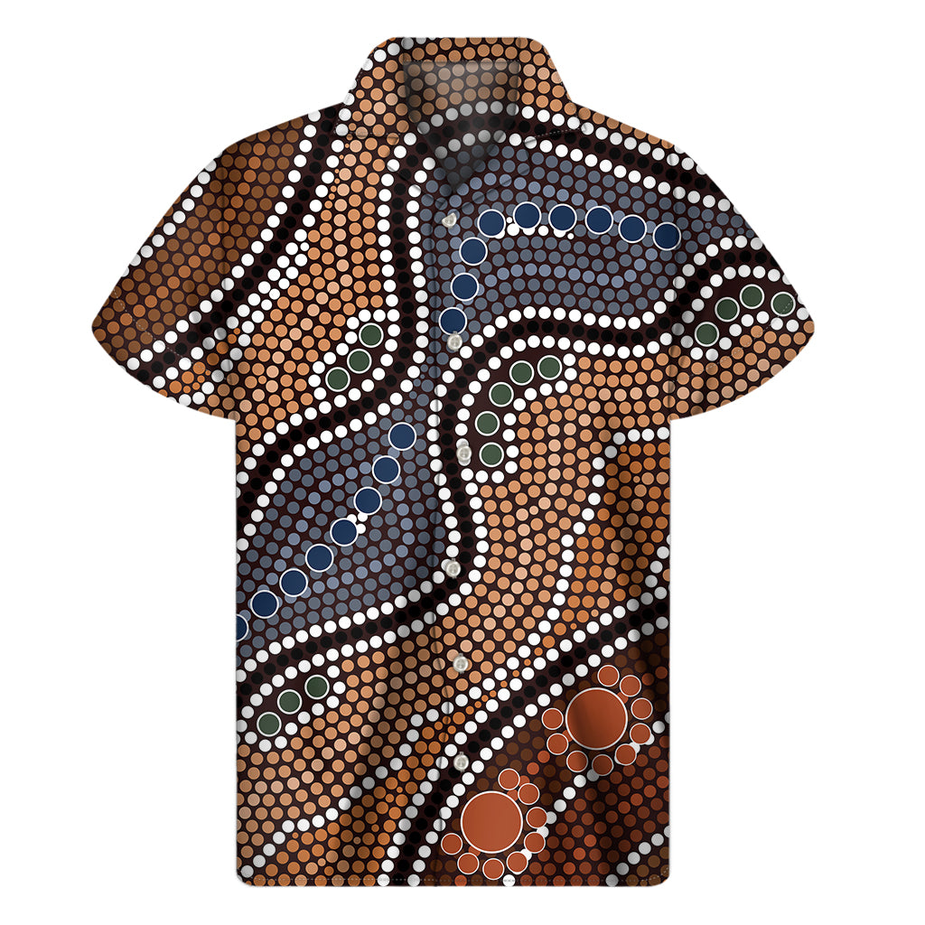 Australia River Aboriginal Dot Print Men's Short Sleeve Shirt