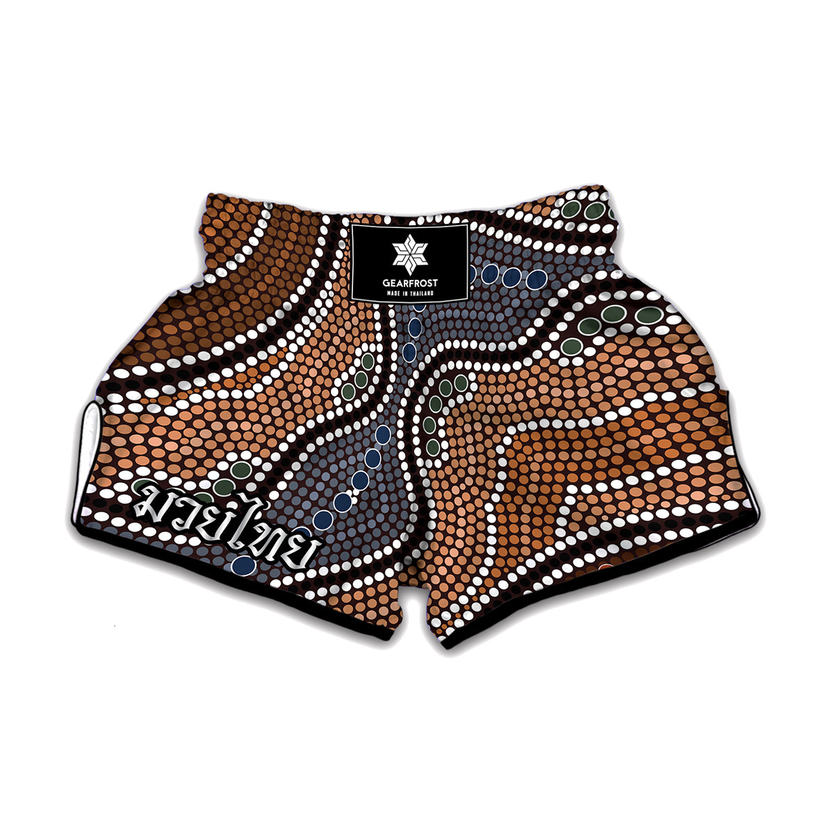 Australia River Aboriginal Dot Print Muay Thai Boxing Shorts